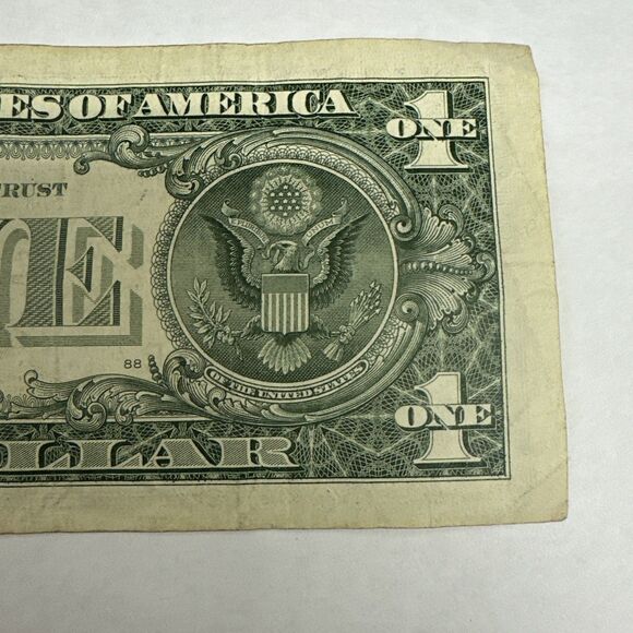 Fancy Serial Number 1 One Dollar Bill - Low Sum, 2 Triples, 4 Unique Digits - Picture 7 of 7